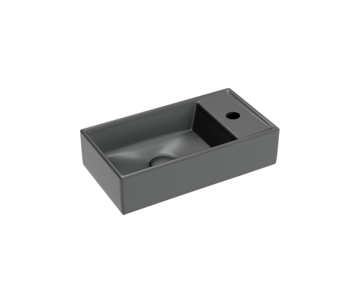 Рукомойник подвесной Ceramicanova темный антрацит матовый Element 407x217x100