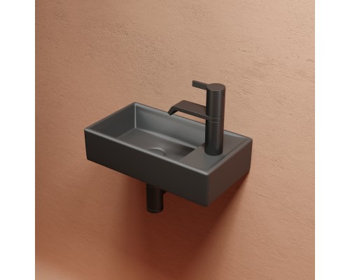 Рукомойник подвесной Ceramicanova темный антрацит матовый Element 407x217x100
