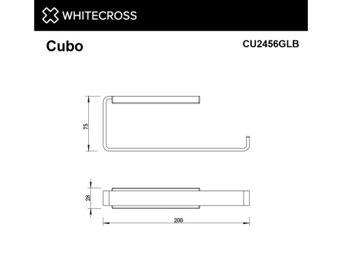 Полотенцедержатель WHITECROSS Cubo CU2456GLB брашированное золото
