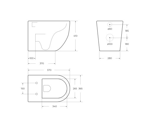 Унитаз BelBagno Sfera-R BB2141CBR приставной без сиденья