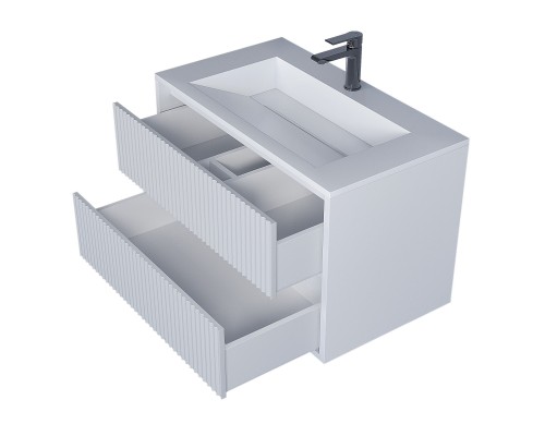 Тумба под раковину 80 см, Uperwood Next Premium, белая, 2 ящика