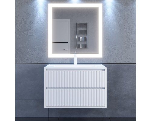 Тумба под раковину 80 см, Uperwood Next Premium, белая, 2 ящика