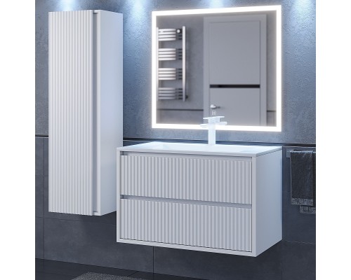 Тумба под раковину 80 см, Uperwood Next Premium, белая, 2 ящика