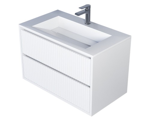 Тумба под раковину 80 см, Uperwood Next Premium, белая, 2 ящика