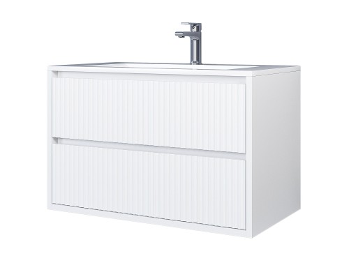 Тумба под раковину 80 см, Uperwood Next Premium, белая, 2 ящика