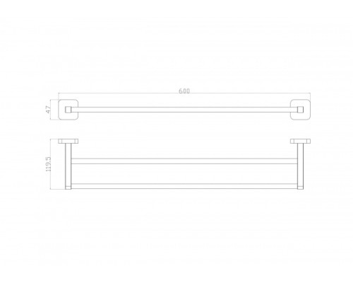 Полотенцедержатель двойной Wonzon&Woghand, Хром