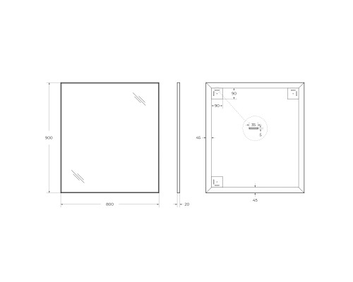 Зеркало BelBagno SPC-AL-800-900 Хром