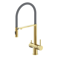 Смеситель для кухни с гибким изливом AltroBagno Flusso 050205 Or золото