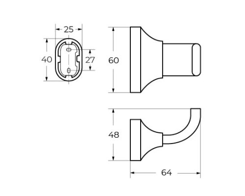 Крючок одинарный подвесной ART&MAX AM-E-4086