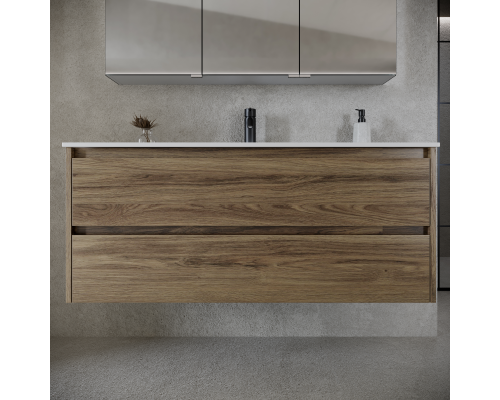 Тумба под раковину SANCOS Libra 1190х450х500, c двумя ящиками, дуб чарльстон