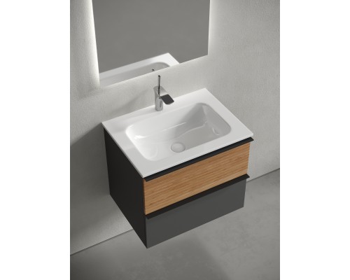 Тумба для раковины SanCos Delta 59 DL60GR Дуб красный, графит