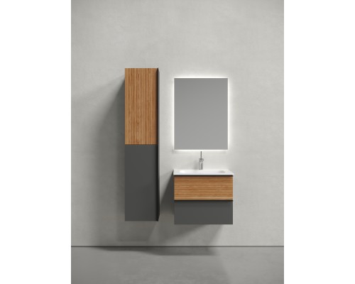 Тумба для раковины SanCos Delta 59 DL60GR Дуб красный, графит