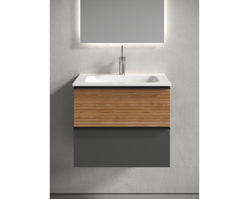 Тумба для раковины SanCos Delta 59 DL60GR Дуб красный, графит