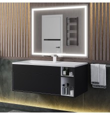Тумба под раковину подвесная Uperwood Lotus Premium 100х50х42 см, черная