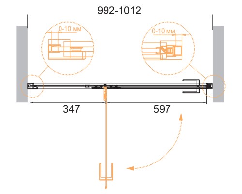 Душевая дверь Cezares Bellagio 100 BELLAGIO-B-12-100-C-NERO Черный матовый