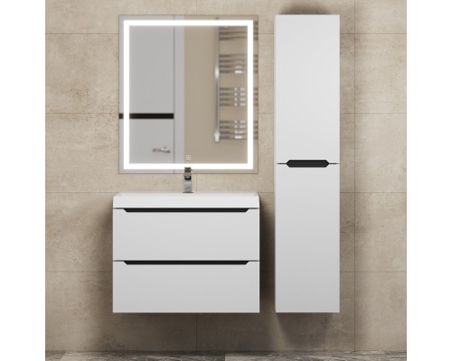 Тумба с раковиной Uperwood Tanos 70 см, белая/графит