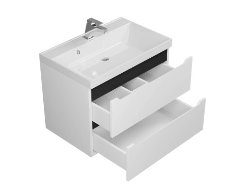 Тумба под раковину 70 см, Uperwood Tanos, белая/графит матовая
