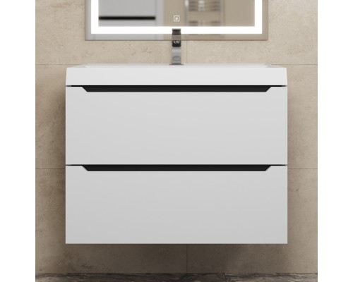 Тумба с раковиной Uperwood Tanos 70 см, белая/графит