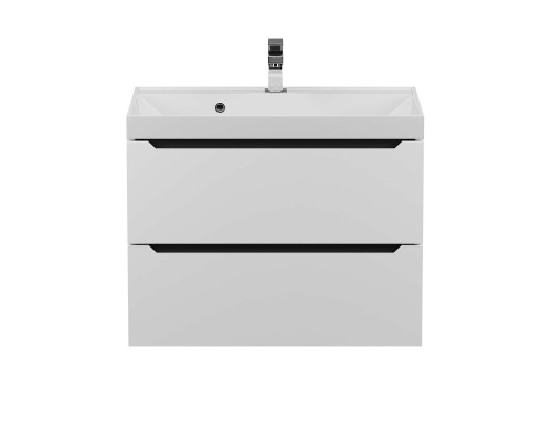 Тумба под раковину 70 см, Uperwood Tanos, белая/графит матовая
