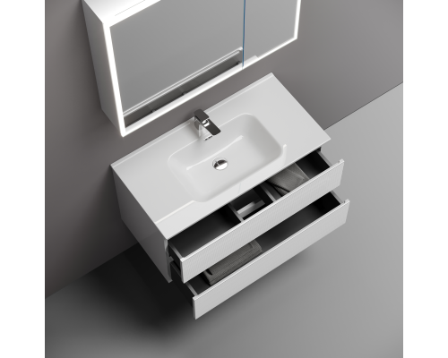 Тумба под раковину подвесная Sancos Folk 89х44х50, с доводчиками, Bianco, FL90W