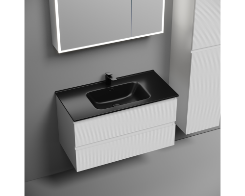 Тумба под раковину подвесная Sancos Folk 89х44х50, с доводчиками, Bianco, FL90W