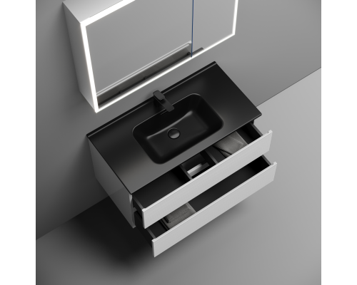 Тумба под раковину подвесная Sancos Folk 89х44х50, с доводчиками, Bianco, FL90W