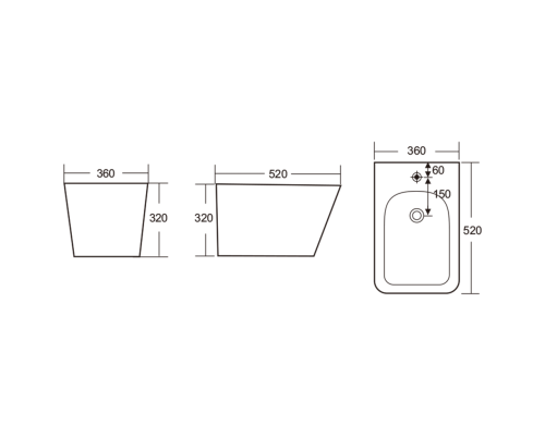 Биде подвесное белое Iberica Blanca Toledo Bide с отверстием под смеситель