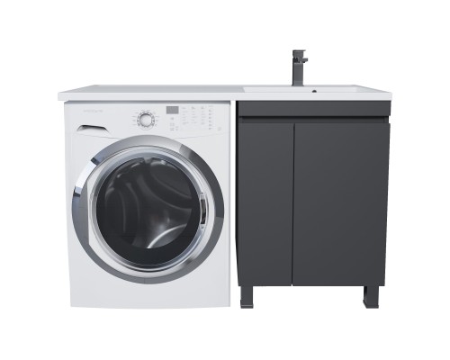 Тумба под стиральную машину напольная Uperwood Magenta 55х50х76,5 см, черная, с дверцами