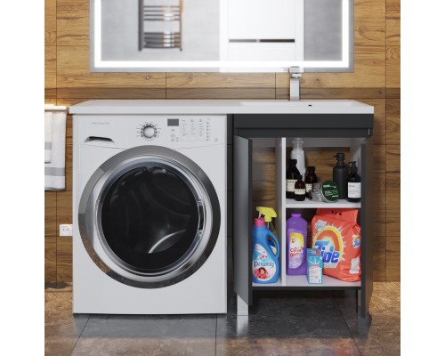 Тумба под стиральную машину напольная Uperwood Magenta 45х50х76,5 см, черная, с дверцами