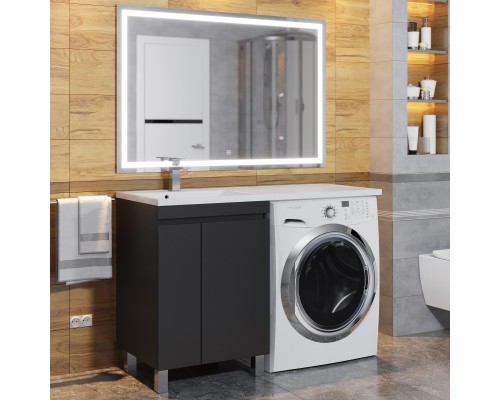 Тумба под стиральную машину напольная Uperwood Magenta 45х50х76,5 см, черная, с дверцами