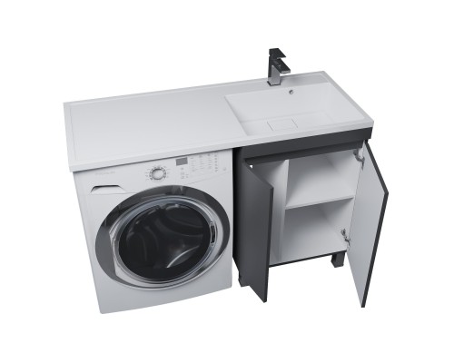 Тумба под стиральную машину напольная Uperwood Magenta 55х50х76,5 см, черная, с дверцами