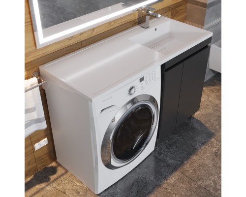Тумба под стиральную машину напольная Uperwood Magenta 45х50х76,5 см, черная, с дверцами