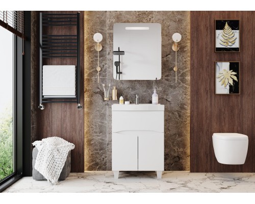 Зеркальный шкаф Onika Неаполь 60.01 R 206064 с подсветкой Белый