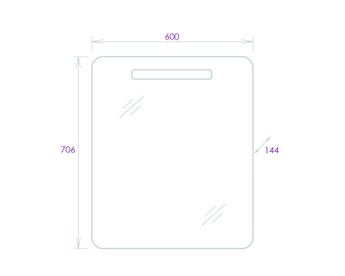 Зеркальный шкаф Onika Неаполь 60.01 R 206064 с подсветкой Белый