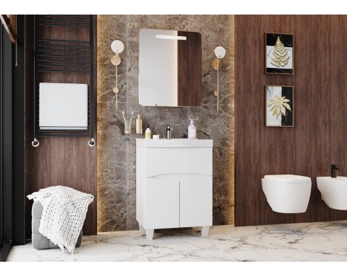 Зеркальный шкаф Onika Неаполь 60.01 R 206064 с подсветкой Белый