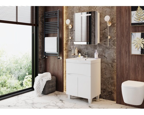 Зеркальный шкаф Onika Неаполь 60.01 R 206064 с подсветкой Белый