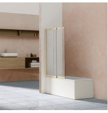 Душевая шторка на ванну Vincea VSB-1E10CLG, 100x1450, браш золото, стекло прозрачное