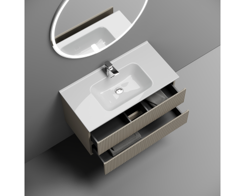 Тумба под раковину подвесная Sancos Snob T 89х44х50, с доводчиками, Beige Soft, SNT90CE