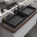 Раковина для ванной накладная 50 см, Uperwood Tanos Quartz, прямоугольная, черная, "уголь"