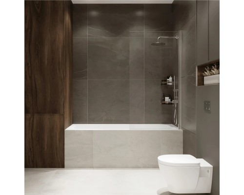 Стеклянная штора на ванну RX15070CCR-24 Reflexion 150х70см Slider закаленное стекло