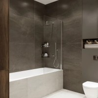 Стеклянная штора на ванну RX15070CCR-24 Reflexion 150х70см Slider закаленное стекло