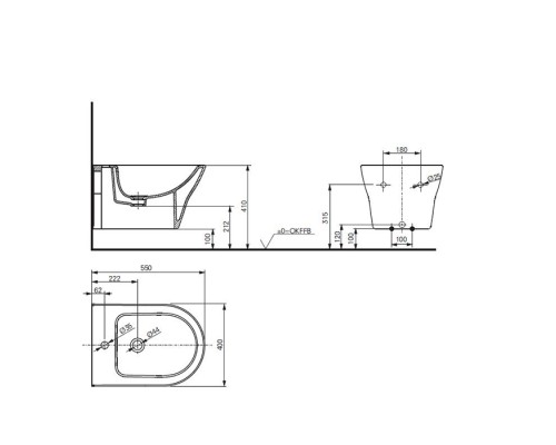 Биде подвесное Toto MH BW10045G1#XW цвет белый