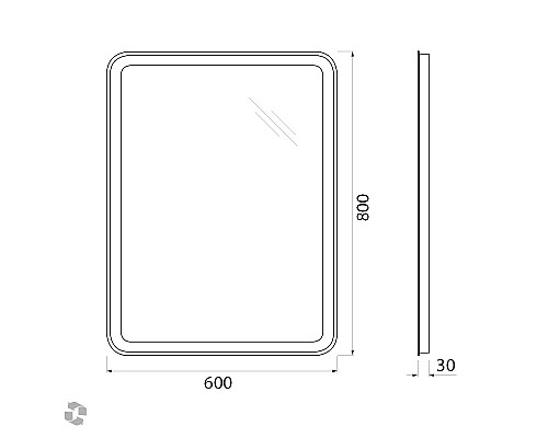 Зеркало BelBagno SPC-MAR-600-800-LED-BTN Зеркало BelBagno SPC-MAR-600-800-LED-BTN