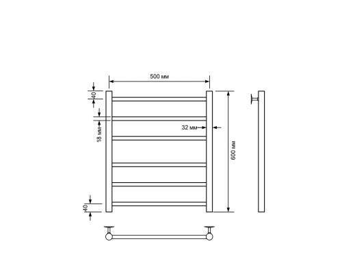 Полотенцесушитель водяной Comfysan Noumi W-6 60/50, хром