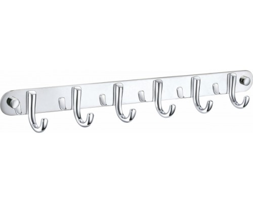 Вешалка с 6 крючками для ванной Wonzon&Woghand, Хром