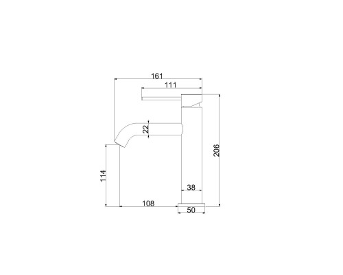 Смеситель для раковины Vincea City VBF-2C1GM однорычажный, вороненая сталь