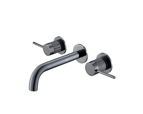 Смеситель для раковины Vincea Groove VBFW-4G1GM встраиваемый вороненая сталь