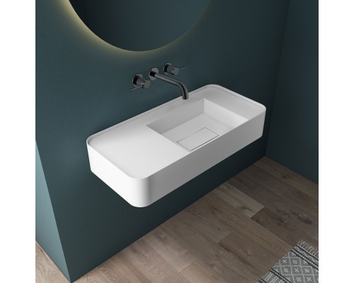 Смеситель для раковины Vincea Groove VBFW-4G1GM встраиваемый вороненая сталь