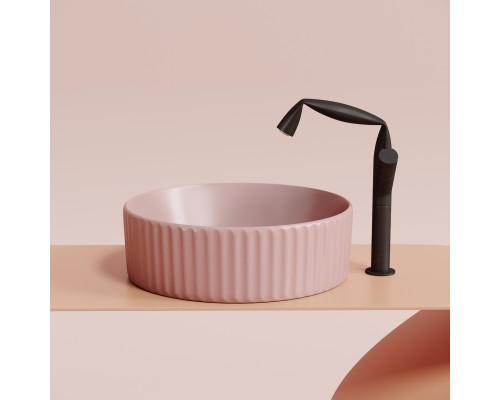 Раковина-чаша накладная Ceramicanova розовый матовый Element 360x360x115