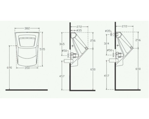 Писсуар ISVEA Purita 382x272x563 белый 10PL92002SV-DS